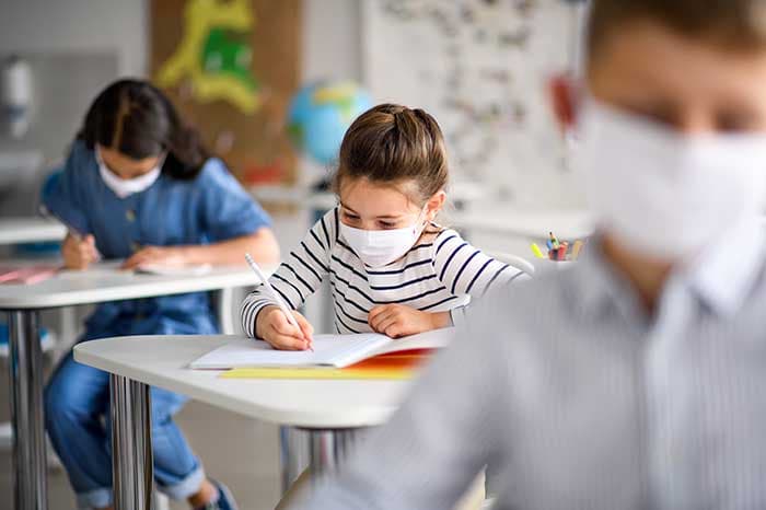 Children in a supportive learning environment